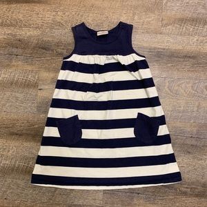 Hanna Andersson Sz 110 (4T) Navy Striped Dress